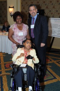 Howard Talenfeld with Kaydrin Smith and foster mother Georgina Herbert.
